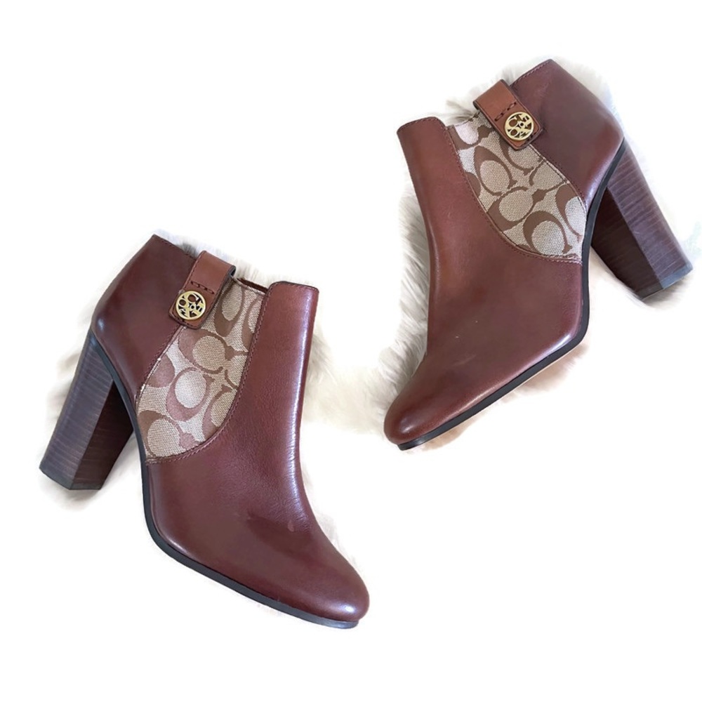 Coach Tavi Leather Ankle Boots